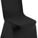 VEVOR 50 Pcs Flat-Front Chair Covers Polyester Spandex Stretch Slipcovers for Wedding Party Dining Banquet, Black