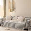 SmoBe Sofa Covers Washable, Chenille Sofa Covers for 3 Cushion Couch, Reversible Non Slip Futon Cover L Shape Sofa Cover, Pet Couch Cover with Tassel, Sofa Slipcovers 71" X 118" - Grey