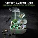 YMZGOUWU Tabletop Water Fountain,3-Tier Transparent Glass Lotus Leaf Zen Fountain,Indoor Water Feature for Home Office Bedroom Decor,Relaxing Water Sound,Feng Shui Decor,9.1inch