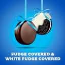 OREO Fudge and White Fudge Covered Chocolate Sandwich Cookies, Holiday Cookies, 1.02 lb Tin (EXP 02/17/26)