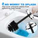 Toilet Brush and Holder Set of 2 | Great Value 2-Pack for Multiple Bathrooms | Sturdy Reinforced Handle for Durability | Discreet Enclosed Caddy | 360 Deep Cleaning Bristles | (Black)
