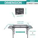 Nice C Folding Grill Table, Camping Table, Tailgate Tables, Grill Tables, Outdoor, Metal Folding Adjustable Height&Width, Mesh Net, Carry Handle