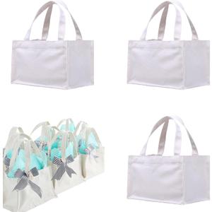 10" x 7" x 6" Small Canvas Tote Bags Personalized Mini Gift Bag DIY Crafts Blank ReuseableTote Bags Bulk