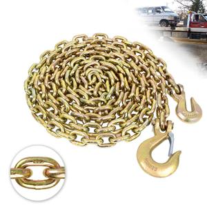TKK G80 Transport Binder Heavy Duty Chain, 3/8 Inch x 8 Foot Logging Chain with Grab and Sling Hooks, 7,100 lbs Safe Working Load