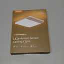 FULEN Motion Sensor Ceiling Light Fixture, Cordless Closet Light Battery Operated, Rechargeable Magnetic Mount LED Shower Light for Bathroom,Stairs,Garage,Hallway, Color Change, 2 Pack (White)