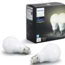 Philips Hue White 2-Pack A19 60W Equivalent Dimmable LED Smart Light Bulbs, Works with Alexa, HomeKit & Google Assistant, (CA Residents, Hub Required)