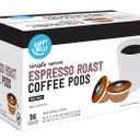 Amazon Brand - Happy Belly Espresso Roast Compostable Coffee Pods (Dark Roast), Compatible with K-Cup Brewer, 96 Count,BBD 05/26/27