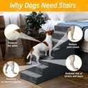 31" H Dog Stairs for Small and Medium Dogs 7-Step Ramps for High Beds and Couch Non-Slip Extra Wide Pet Stairs for Old Dogs and Puppy and Cat - Stable & Durable with Machine Washable Cover Indoor