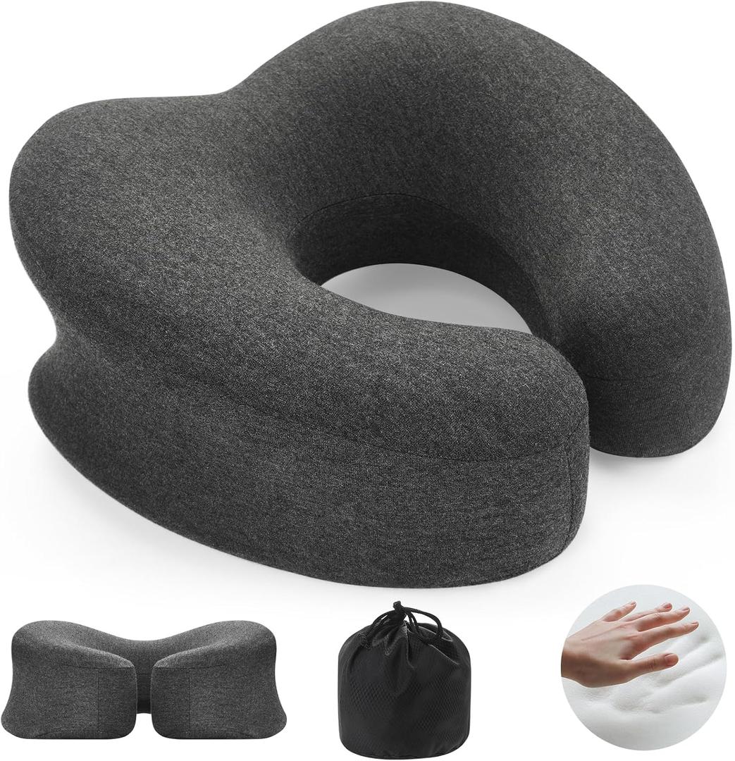 UlaekBreathe Easy Face Down Pillow,Desk Napping Pillow, Massage Face Down,Comfortable Breathable Cover,Ergonomic Multi-Use Comfort for Home, Airplane, Salon (Dary Gary)