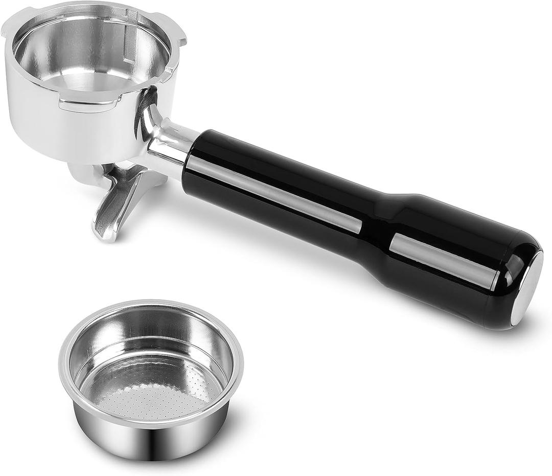 51mm Stainless Steel Portafilter with Double Spouts, 3 Ears Portafilter Compatible for CASABREWS CM5418, 3700Essential, 3700Pro and Mr. Coffee Espresso and Cappuccino Machine