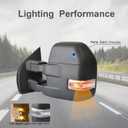 Towing Mirrors fit for 2015 2016 2017 2018 2019 2020 Ford F150 Pickup Truck LED Turn Signal Lights Temperature Sensor Heated Defrost Power Glass Foldaway 8 Pin Plug, pair