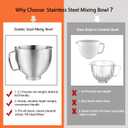 Stainless Steel Mixer Bowl Fit for KitchenAid Artisan&Classic Series 4.5-5 QT Tilt-Head Stand Mixer, Mixing Bowl with Comfortable Handle