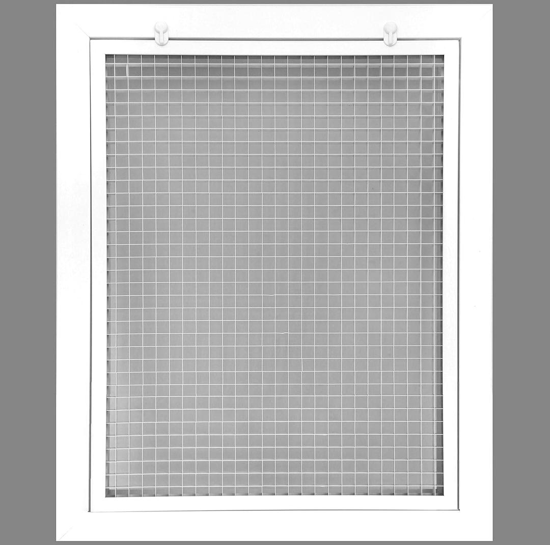 HVAC Premium 18'' x 22'' Cube Core Eggcrate Return Air Filter Grille for 1'' Filter - Aluminum - White [Outer Dimensions: 20.5'' x 24.5]