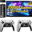 2025 Retro Gaming Console, 20K+ Classic Games, 23 Emulators, 4K HDMI Game Stick with Upgraded Dual 2.4G Wireless Controllers 64GB, Plug-and-Play Video Game Console for TV