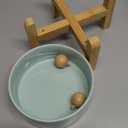 Petygooing Raised/Elevated 15Slanted Ceramic Dog Bowl for Small Breeds,Tilted Anti Slip Pet Bowl,Food Water Dish with Stand for Cats and Small Dogs Puppy 13.5 OZ (5.1In / 1.7 Cups) Blue Sky