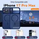 BENTOBEN Stronger Magnetic for iPhone 17 Pro Max Case 2025, [Fit for Mag-Safe], Military Grade Drop Protection, Slim for iPhone 17 Pro Max Case Translucent Matte Phone Case(6.9")-Blue
