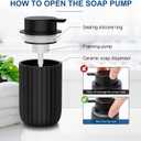 Ceramic Foaming Soap Dispenser, 12 oz Bathroom Foam Hand Soap Dispenser, Refillable Lotion Soap Dispenser with Removable Pump for Kitchen Hand Wash Dispenser, Modern Home Decor (Black)