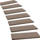 PURE ERA Carpet Stair Treads Ultra Plush 8" X 30" Soft Indoor Stair Protectors Pet-Friendly Non-Slip Skid Resistant Tape Free Washable Reusable(14 Pieces, Brown)