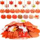 57 Pcs Fall Thanksgiving Tree Ornaments 3D Pumpkin Hanging Ornaments Felt Maple Leaf Fall Decoration for Home Farmhouse Harvest Autumn Tree Decoration
