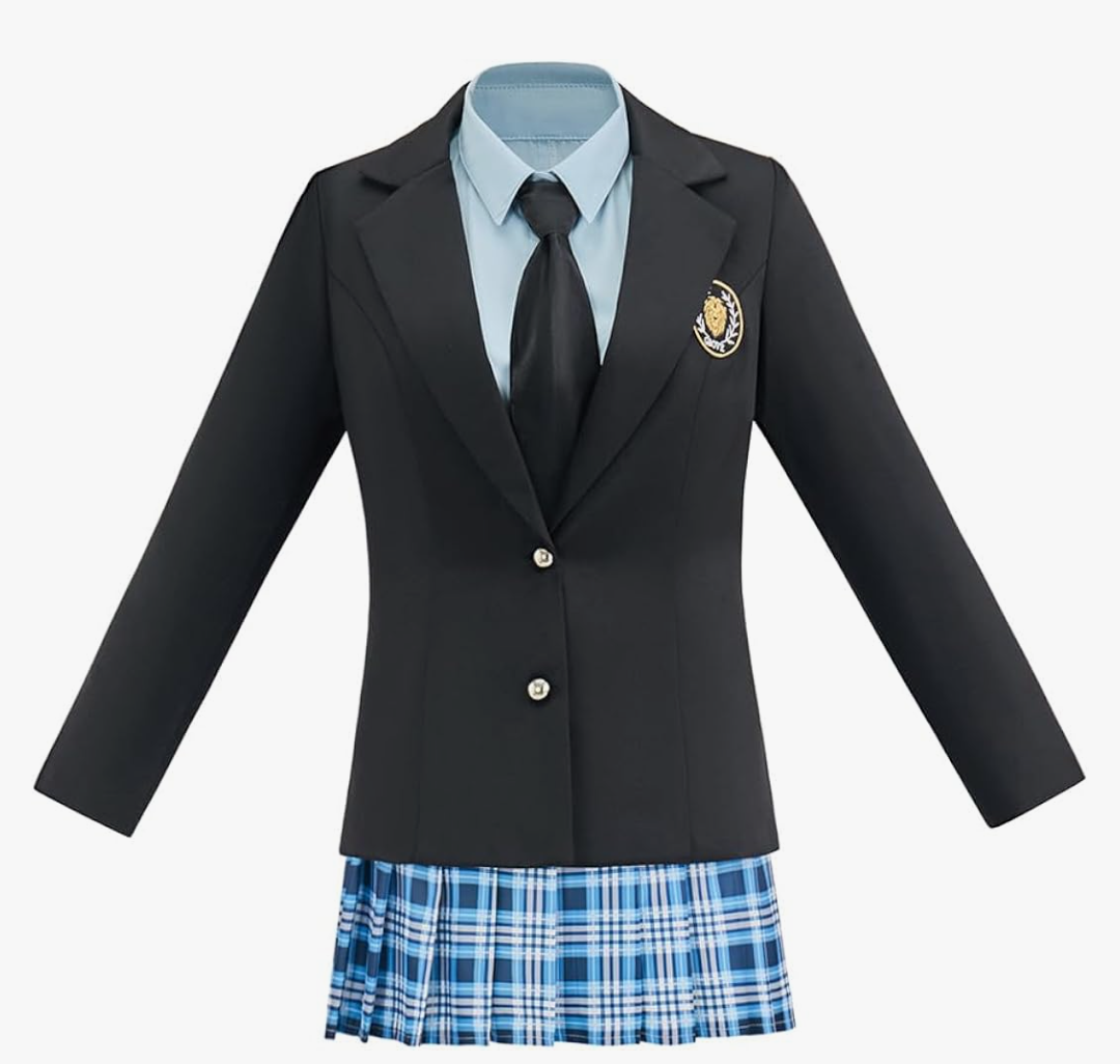 MelangCos Mia Cosplay Costume School Uniform Women's Blazer Shirt Pleated Skirt Halloween Princess Diaries Outfit Size XL
