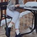 TEMOFON Snow Boots for Women Winter: Waterproof Slip On Fur Warm Snow Boots - Comfortable Walking Ankle Winter Outdoor Shoes Blue Size 9