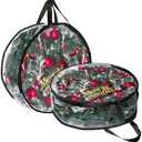 2Pcs Christmas Wreath Storage Container, Clear PVC Bag for 24-Inch Wreaths, Waterproof Dustproof for Garland & Christmas Decorations (Black)