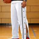 Men's Youth Tear Away Sweatpants Loose Fit Snap Button Athletic Jogger Basketball Pants with Pockets