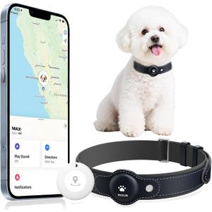 GPS Tracker for Dogs, 2 in 1 Smart Pet Collar (Only iOS), No Monthly Fee Waterproof Dog Collar with Real-time Tracking, Anti-Lost, 365-Day Long Battery GPS Tracker for All Sized Dogs(Locator Included)