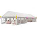 YITAHOME 20x60FT Party Tent Heavy Duty Wedding Tent Event Shelters Outdoor Canopy Upgraded Steel Carport with Removable Sidewall Windows for Commercial and Parties