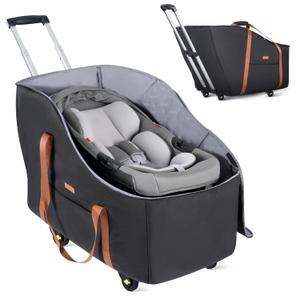 Car Seat Travel Bag with Wheels Fits Chicco KeyFit 35, Doona Car Seat Stroller Base, Nuna Pipa, Padded Car Seat Bags for Airplane, Gate Check Bag, Removable Cover for Air Travel,Black-L Car Seat Travel Bag with Wheels Fits Chicco KeyFit 35, Doona Car Seat Stroller Base, Nuna Pipa, Padded Car Seat Bags for Airplane, Gate Check Bag, Removable Cover for Air Travel,Black-L