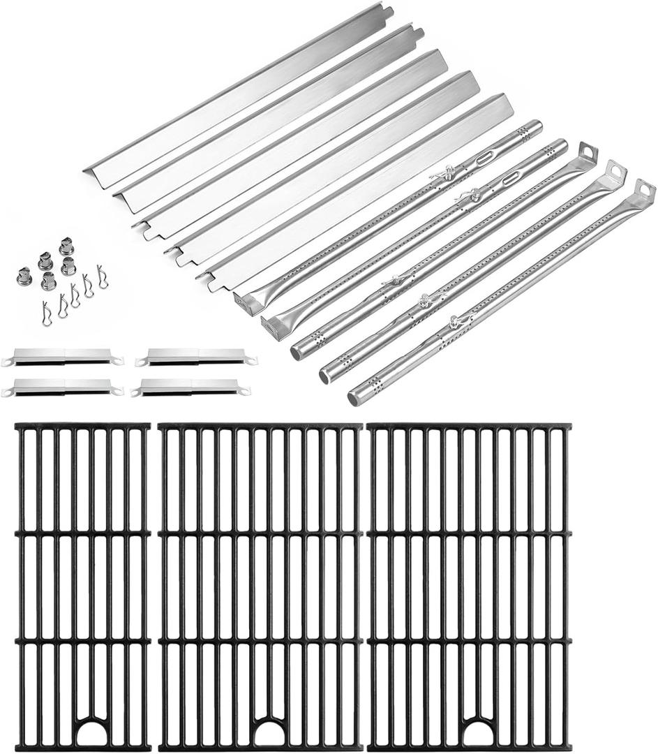 463448021 Grill Replacement Parts for Charbroil Performance 5 Burner Grill Parts 463455021 463449021 463451022 Grates Replacement G426-0005-W1 G426-0004-W1 Grids G325-0002-W1 Heat Plates Burner Cover