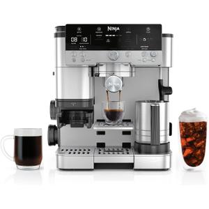 Ninja Luxe Caf Premier 3-in-1 Espresso Machine, Drip Coffee, & Rapid Cold Brew | Built-in Coffee Grinder, Hands-Free Milk Frother, Assisted Tamper for Cappuccinos & Lattes | Stainless Steel | ES601