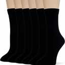 Bzoinien Thin Crew Socks for Women, Ladies Soft Cotton High Calf Boot Socks for Trouser, Dress, Loafer, Casual, Fashion, Business, Work, 6 Pairs, Size: 5-11