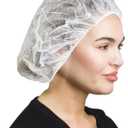 SAFEKO Unisex Polypropylene Bouffant Caps, 100 Count [WHITE | 21"]