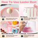 6 x Iridescent Edible Glitter for Cocktails Luster Dust Edible Iridescent Cake Glitter 15g Food Grade Drinks Glitter Shimmer Powder for Cupcake Fondant Baking Chocolate Strawberry Candy Cookie