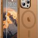SUPFINE Magnetic for iPhone 15 Pro Max Case (Compatible with MagSafe) (Military Grade Drop Protection) Translucent Matte Shockproof Phone Cover,Brown