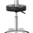 Kaleurrier Swivel Stool Chair Adjustable Height,Heavy Duty Hydraulic Rolling Metal Stool for Kitchen,Salon,Bar,Office,Massage (with Back Rest) (Black)