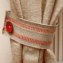 KEILEOHO 3.5 Inches x 33 Yards Upholstery/Craft Jute Webbing, Natural Chair Webbing with Red Stripes, Burlap Fabric Webbing Tape for Craft, Decoration, Furniture Repair