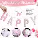 Suncalla Pre-strung Happy Birthday Banner Sign Reusable Felt Happy Birthday Garland Hanging Decorations Party Bunting Garland for Party Decor Photo Prop Home Backdrop (Cute)