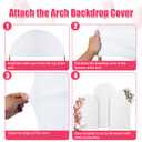 Arch Backdrop Stand and White Cover Set of 2(7.2FT/6FT),Wedding Arch Backdrop Stand,Balloon Arch Stand Metal Frame for Birthday Wedding Baby Shower Garland Party Ceremony Decor
