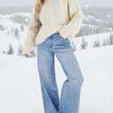 EMMIOL Women's 2026 Wide Leg Jeans Distress Mid Waist Denim Pants Vintage Y2K Trousers (M)