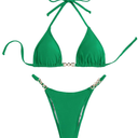 SHENHE Women's Sexy Bikini Sets Ring Triangle Tie Bathing Suits 2 Piece Swimsuits S