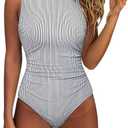 SUUKSESS Women One Piece Ruched Swimsuit Tummy Control Backless Bathing Suit XL