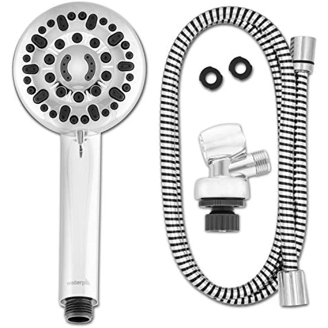Waterpik 7-Mode Adjustable High Low Mount Hand Held Shower Head 1.8g PowerPulse