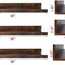 Giftgarden 36 Inch Large Floating Shelves for Wall Set of 3, Rustic Picture Ledge Wall Shelf for Bedroom Kitchen Bathroom Living Room Nursery Display, 3 Different Sizes