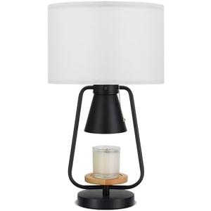 Riceears 21in Table Lamp with Candle Warmer 2 Bulbs, 2 Independent Switches, Large Table Lamp for Nightstand Bedroom Living Room Bed Side, E26 & GU10 Bulbs Included