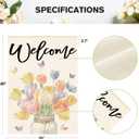 AVOIN colorlife Floral Tulip Mason Jar Spring House Flag 28x40 Inch Double Sided Outside, Seasonal Welcome Yard Outdoor Flag