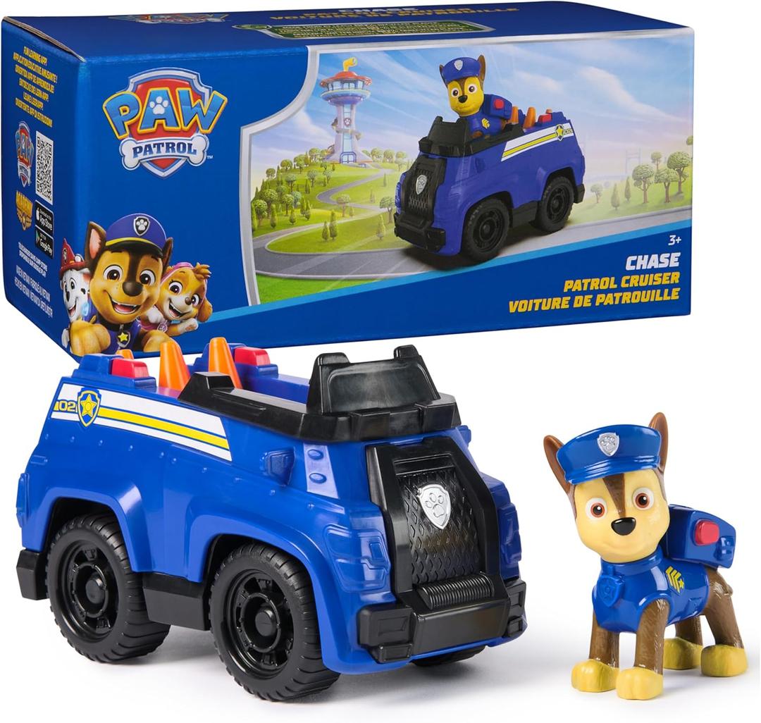 PAW Patrol, Chases Patrol Cruiser, Toy Car with Collectible Action Figure, Sustainably Minded Kids Toys for Boys & Girls Ages 3 and Up
