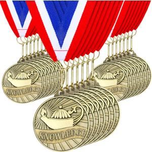 30pcs 2'' Gold Medals for Awards Winner Medals Bulk with Neck Ribbons Metal Trophy Award Prize Gift for Students Adults School Tournaments Competitions