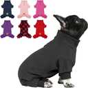cyeollo Small Dog Pajamas, Fleece Dog Pjs Thermal Doggie Onesie Soft Stretchy Doggie Sweater Pet Jammies Clothes for Puppy Dogs Female & Male, Dark Grey (Large (Chest Girth: 18"-21"))
